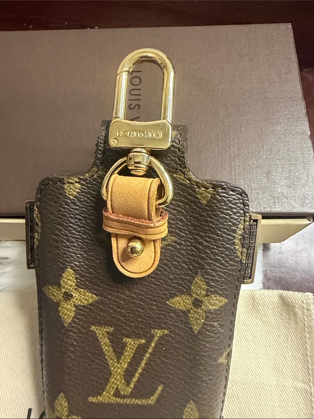 Louis Vuitton Brown Monogram Key Holder with Gold Hardware